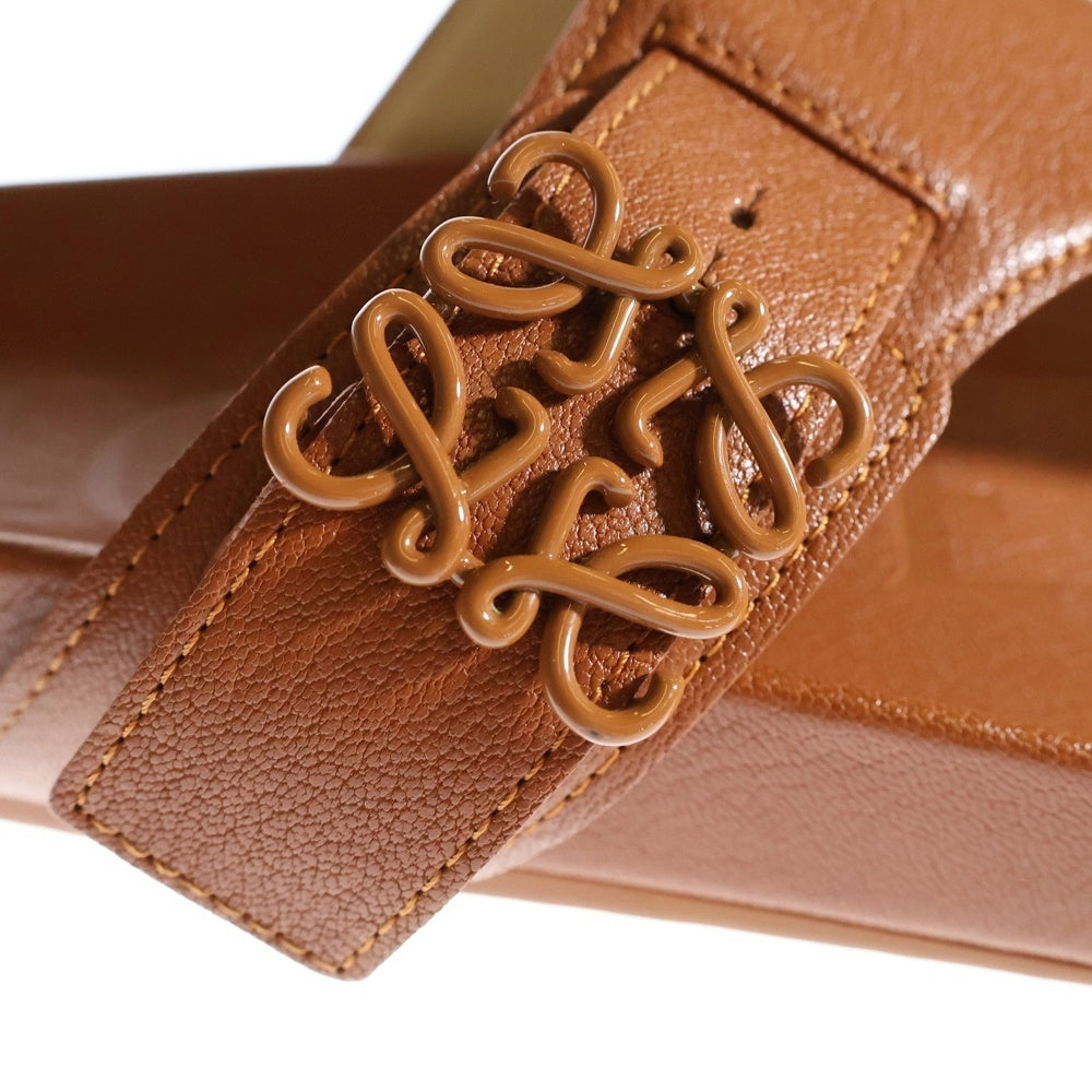 LOEWE(ロエベ) ANAGRAM EASE MULE アナグラム レザーサンダル ミュール ブラウン M616465X14