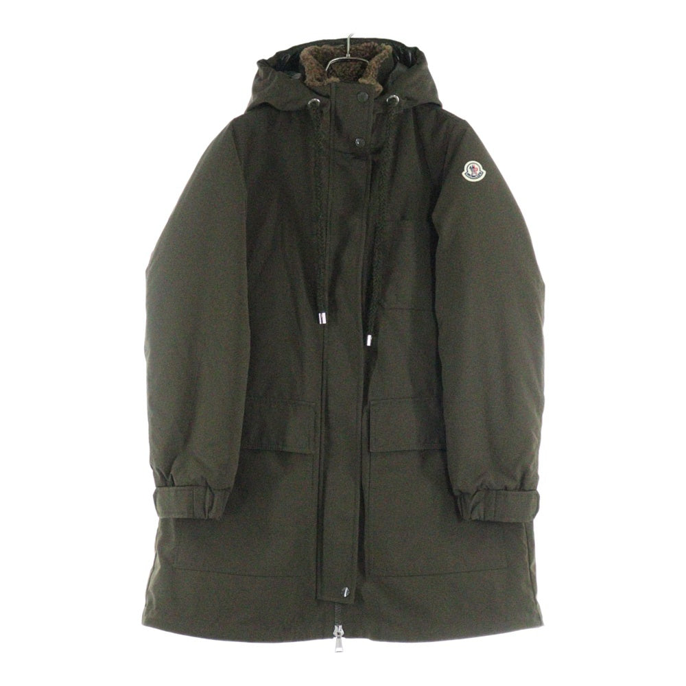 MONCLER(モンクレール) 24AW URFE ボア付き フーデッドダウンジャケット モッズコート カーキ レディース J20931C00015