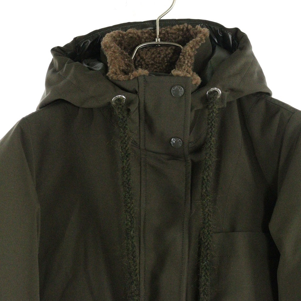 MONCLER(モンクレール) 24AW URFE ボア付き フーデッドダウンジャケット モッズコート カーキ レディース J20931C00015