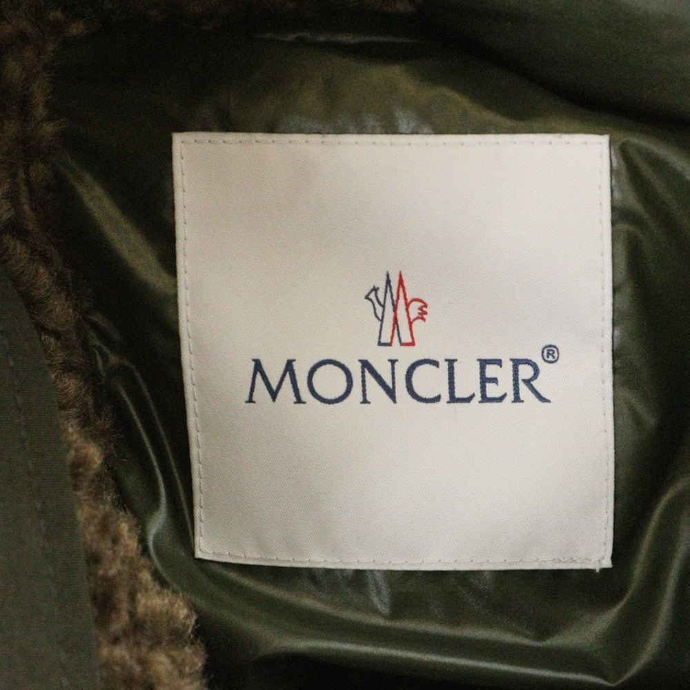 MONCLER(モンクレール) 24AW URFE ボア付き フーデッドダウンジャケット モッズコート カーキ レディース J20931C00015