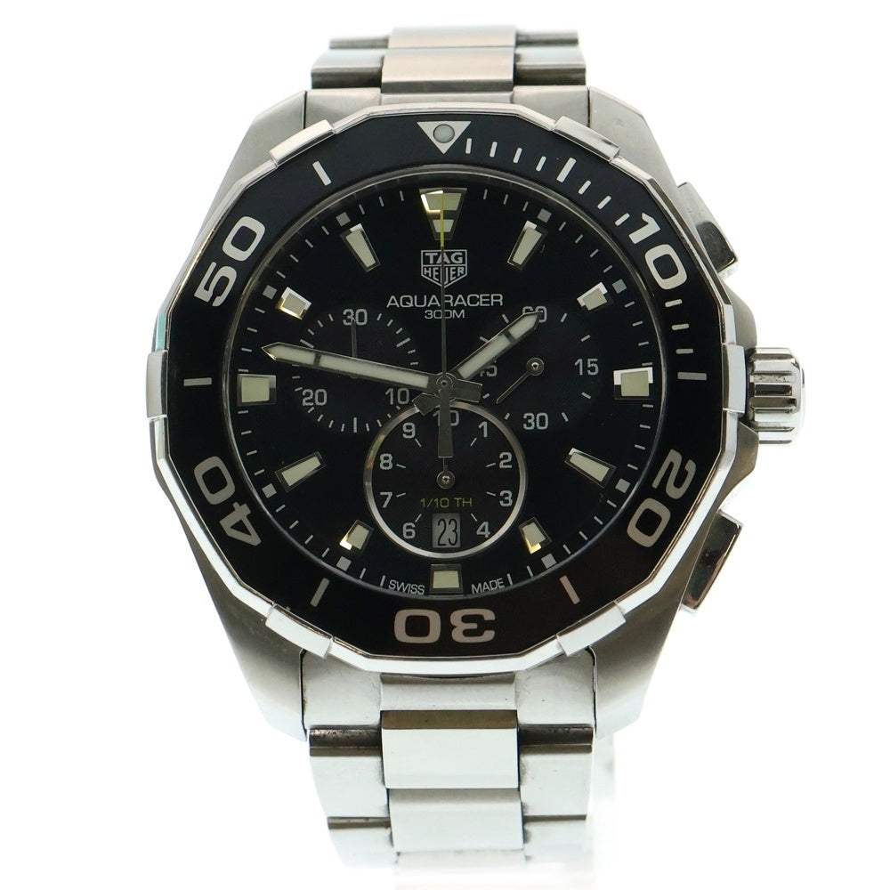 TAG HEUER(タグホイヤー) CAY111A AQUARACER アクアレーサー クロノグラフ クォーツ アナログウォッチ 腕時計 シルバー/ブラック
