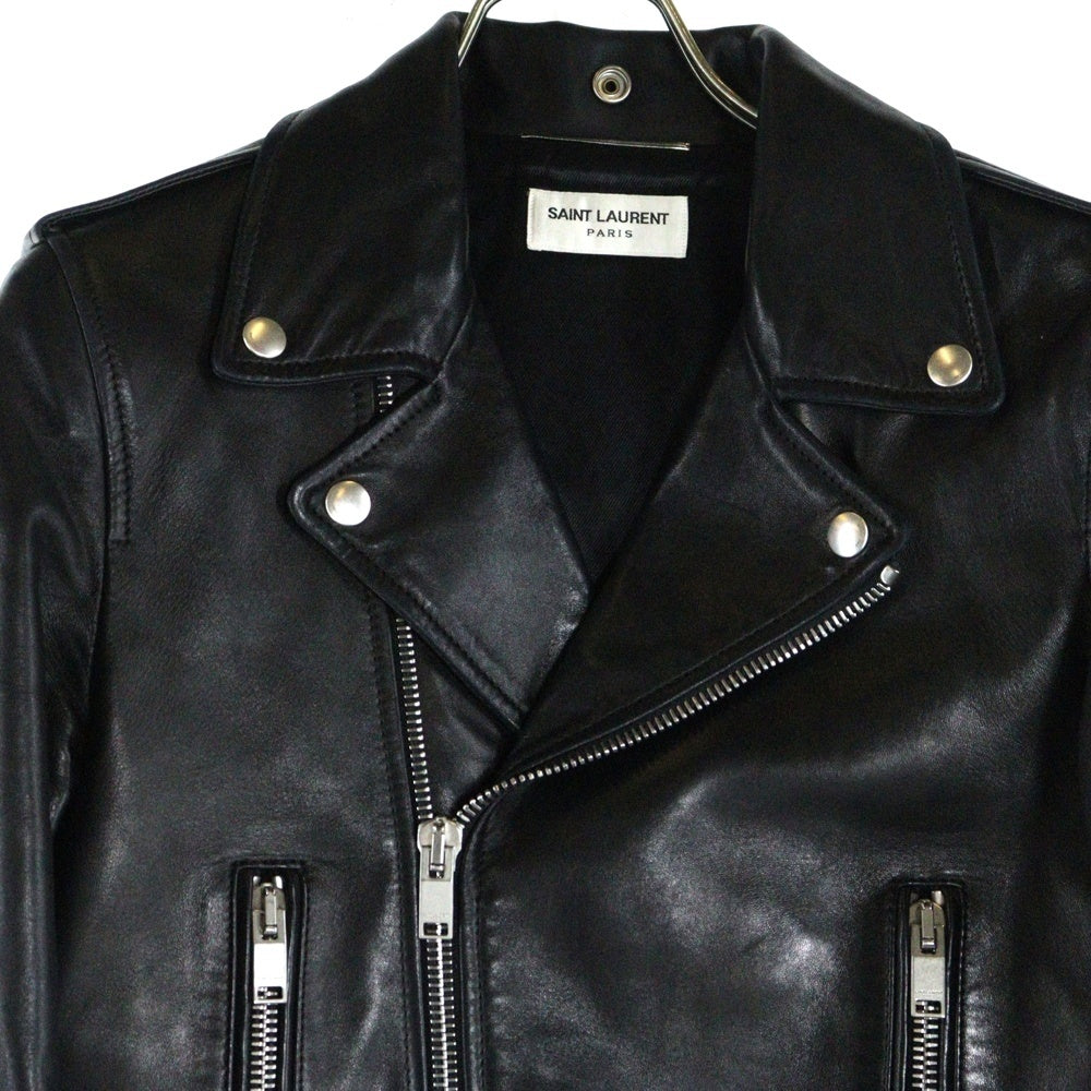 SAINT LAURENT PARIS(サンローランパリ) 15AW L01 CLASSIC MOTORCYCLE LEATHER RIDERS JACKET クラシックモーターサイクル ライダースジャケット レザー ブラック 397290 Y5YA1