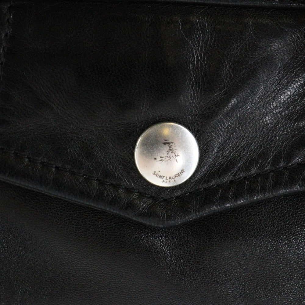 SAINT LAURENT PARIS(サンローランパリ) 15AW L01 CLASSIC MOTORCYCLE LEATHER RIDERS JACKET クラシックモーターサイクル ライダースジャケット レザー ブラック 397290 Y5YA1