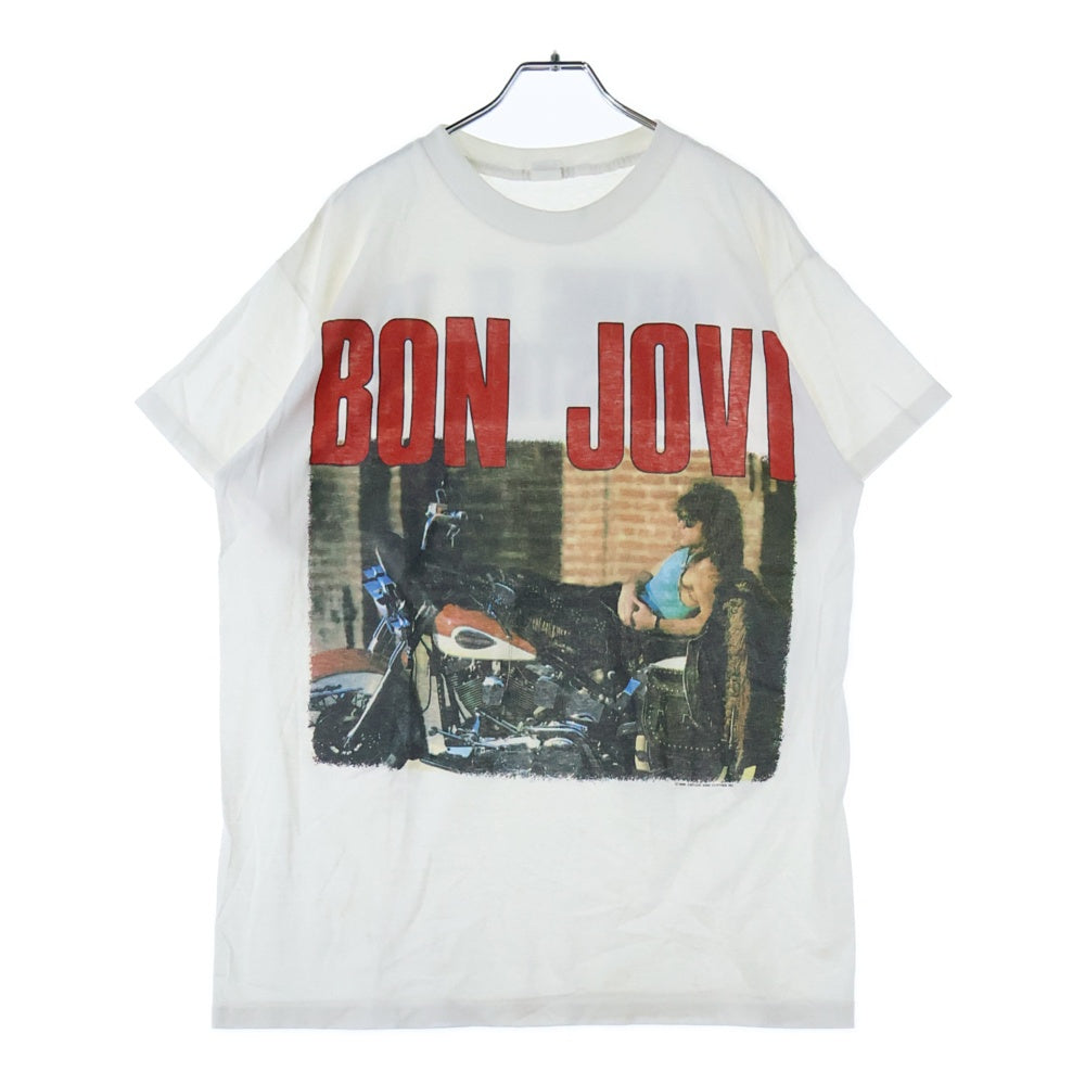 VINTAGE(ヴィンテージ) 80s BON JOVI Taking It To The Streets Tour Shirt ボンジョヴィ ツアー クルーネック 両面プリント 半袖 Tシャツ カットソー ホワイト