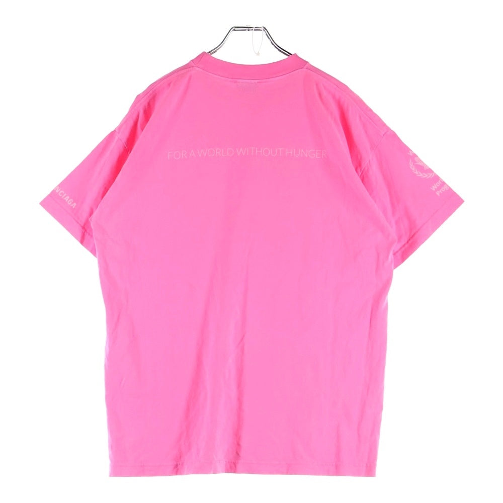 BALENCIAGA(バレンシアガ) WFP T-SHIRT WOLD FOOD PROGRAMME ワールド フード プログラム 両面プリント モックネック 半袖Tシャツ ピンク 612965 TMVL2
