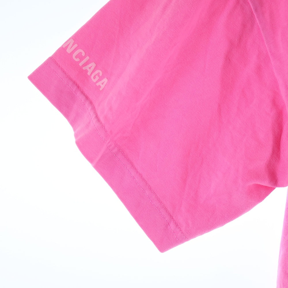 BALENCIAGA(バレンシアガ) WFP T-SHIRT WOLD FOOD PROGRAMME ワールド フード プログラム 両面プリント モックネック 半袖Tシャツ ピンク 612965 TMVL2