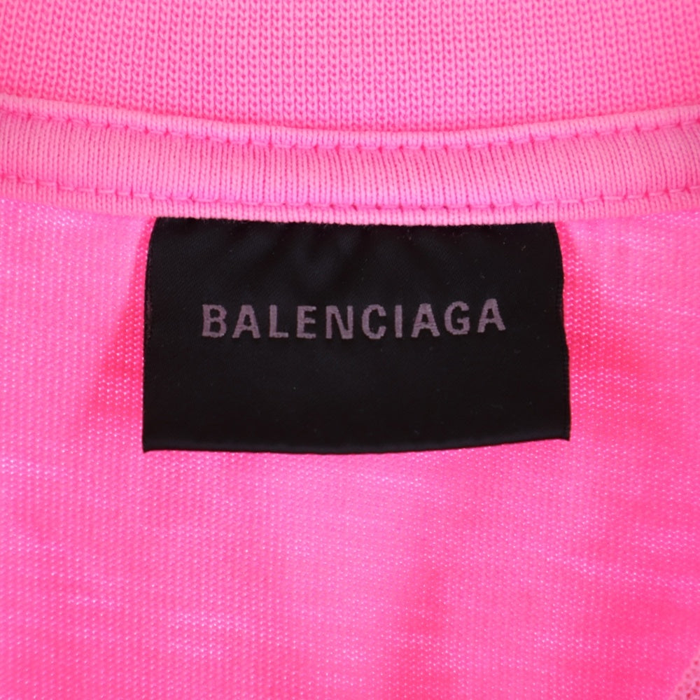 BALENCIAGA(バレンシアガ) WFP T-SHIRT WOLD FOOD PROGRAMME ワールド フード プログラム 両面プリント モックネック 半袖Tシャツ ピンク 612965 TMVL2