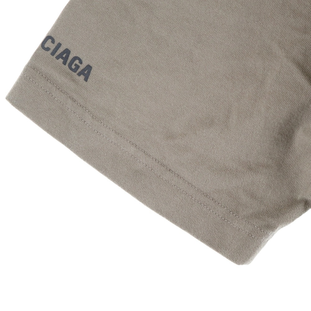 BALENCIAGA(バレンシアガ) WFP T-SHIRT WOLD FOOD PROGRAMME ワールド フード プログラム 両面プリント モックネック 半袖Tシャツ ブラウン 612965 TMVL2