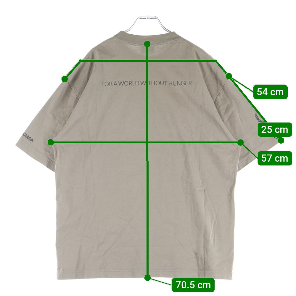 BALENCIAGA(バレンシアガ) WFP T-SHIRT WOLD FOOD PROGRAMME ワールド フード プログラム 両面プリント モックネック 半袖Tシャツ ブラウン 612965 TMVL2