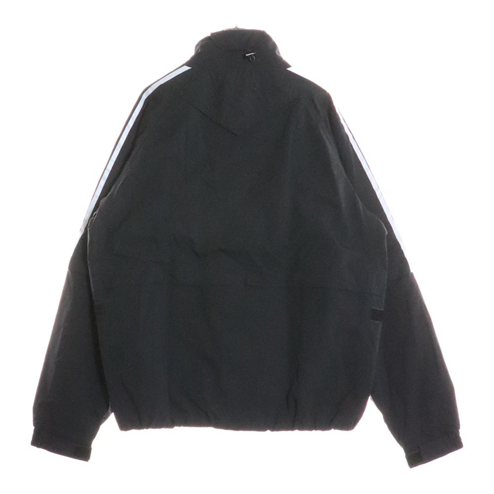 adidas(アディダス) CLIMAPROOF 2WAY NYLON JACKET クライマプルーフ 胸ロゴプリント 袖切替 ジップアップナイロンジャケット ブラック P0208
