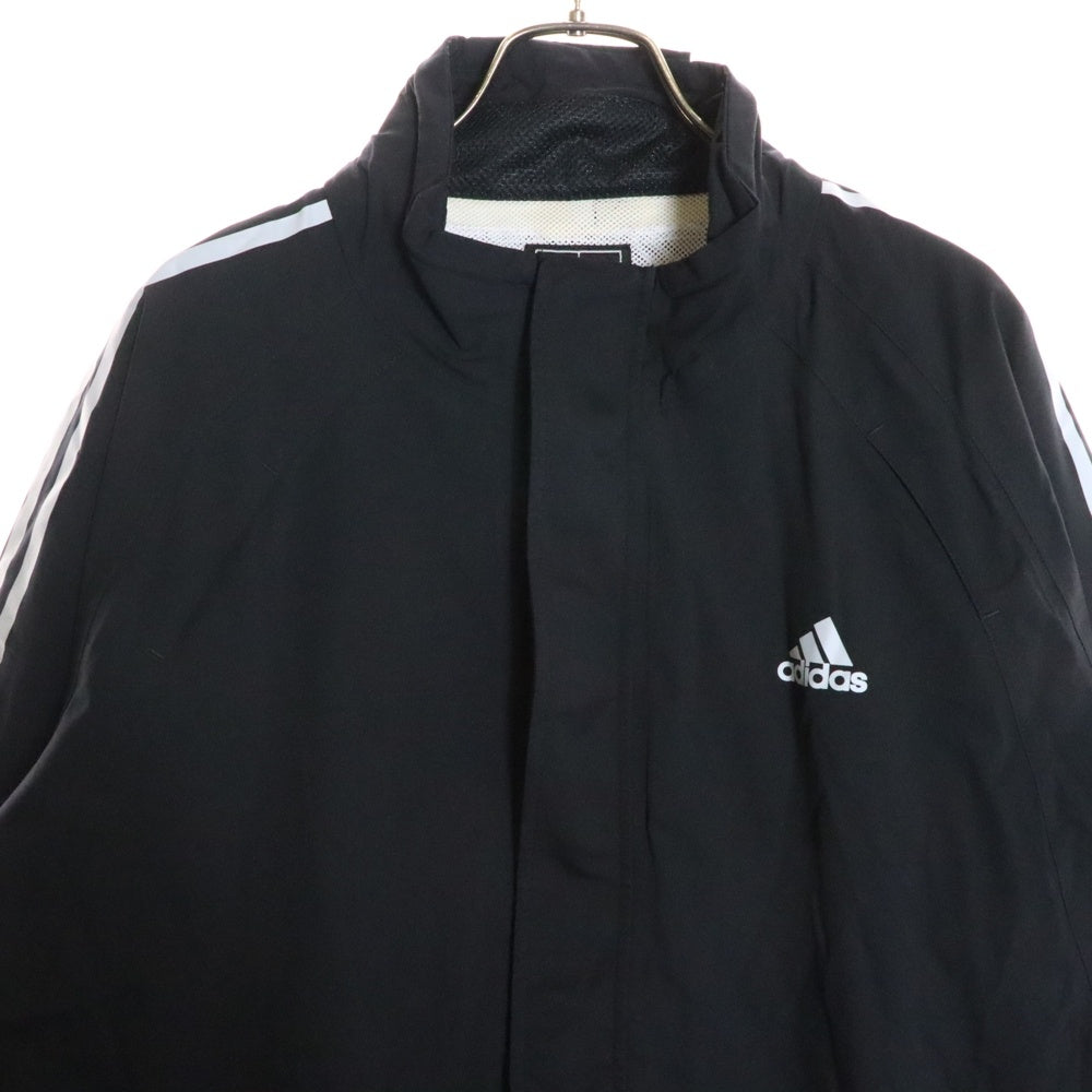 adidas(アディダス) CLIMAPROOF 2WAY NYLON JACKET クライマプルーフ 胸ロゴプリント 袖切替 ジップアップナイロンジャケット ブラック P0208
