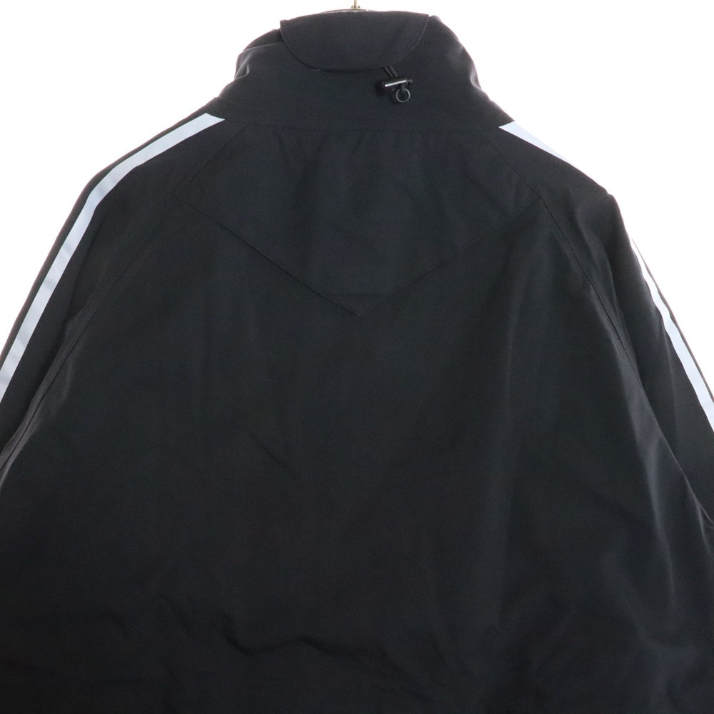 adidas(アディダス) CLIMAPROOF 2WAY NYLON JACKET クライマプルーフ 胸ロゴプリント 袖切替 ジップアップナイロンジャケット ブラック P0208
