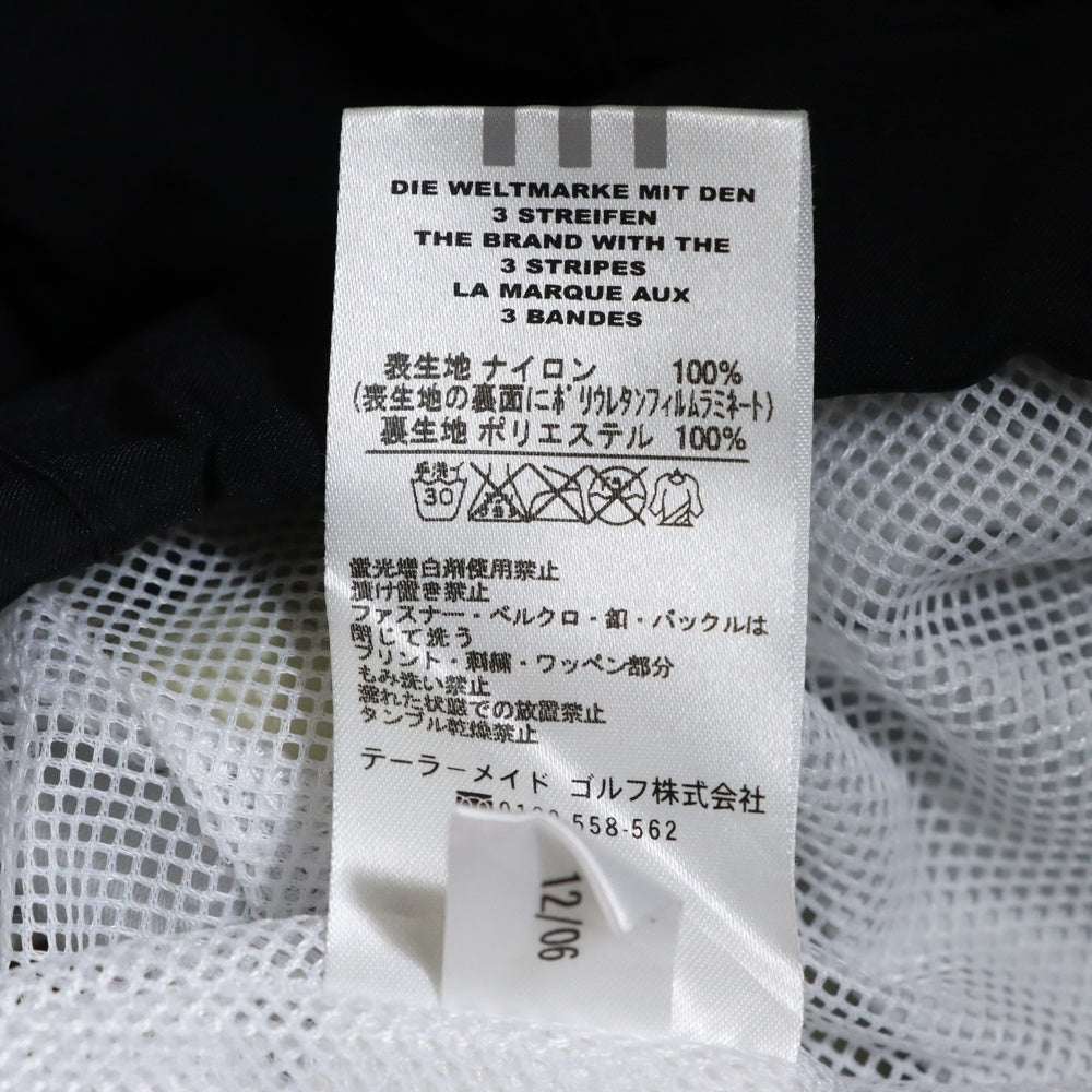 adidas(アディダス) CLIMAPROOF 2WAY NYLON JACKET クライマプルーフ 胸ロゴプリント 袖切替 ジップアップナイロンジャケット ブラック P0208