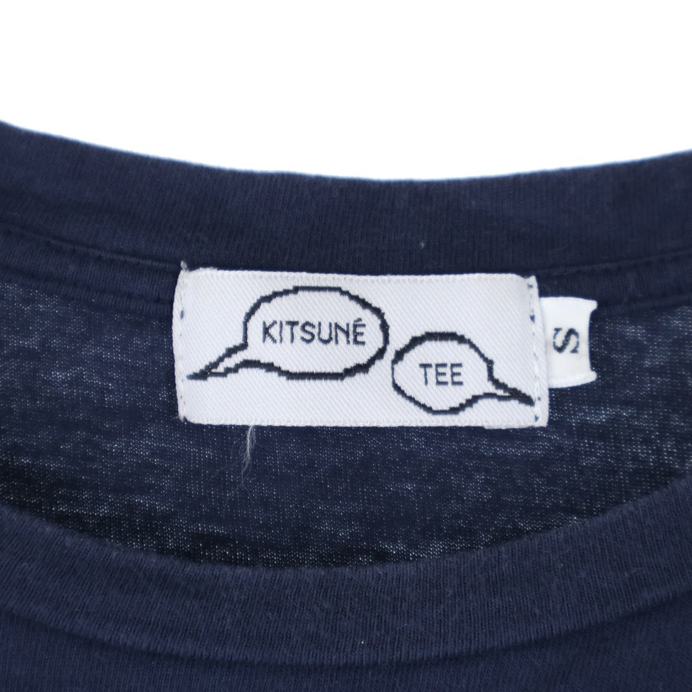 KITSUNE TEE(キツネティー) イアープリント Tシャツ 半袖カットソー レディース ホワイト/ネイビー