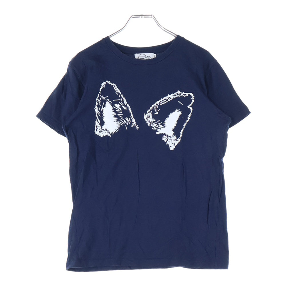 KITSUNE TEE(キツネティー) イアープリント Tシャツ 半袖カットソー レディース ホワイト/ネイビー