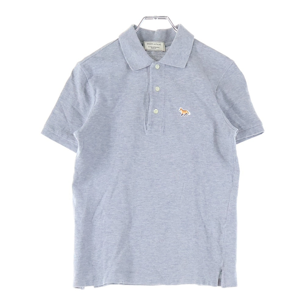 MAISON KITSUNE(メゾンキツネ) キツネパッチ 半袖ポロシャツ グレー レディース