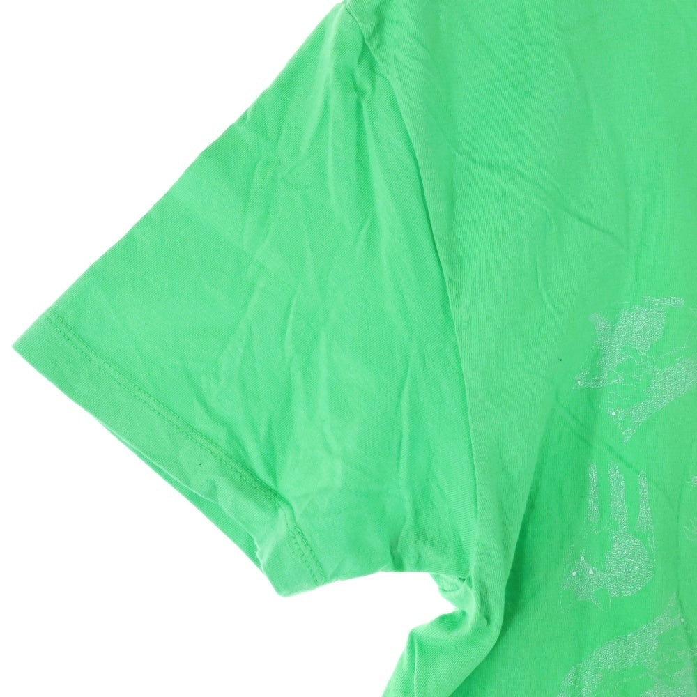 KITSUNE TEE(キツネティー) キツネ 総柄プリントTシャツ 半袖カットソー レディース グリーン