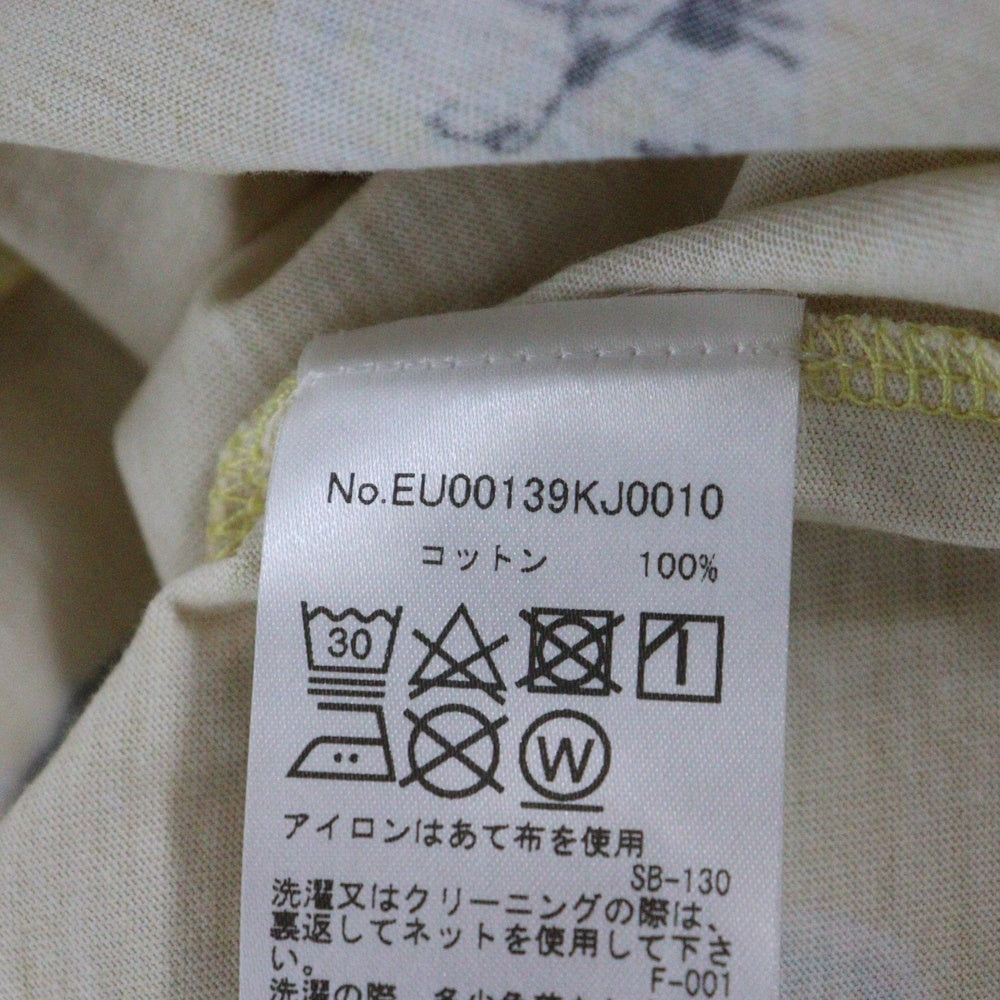 MAISON KITSUNE(メゾンキツネ) フェイス総柄 半袖Tシャツ カットソー レディース イエロー/ホワイト