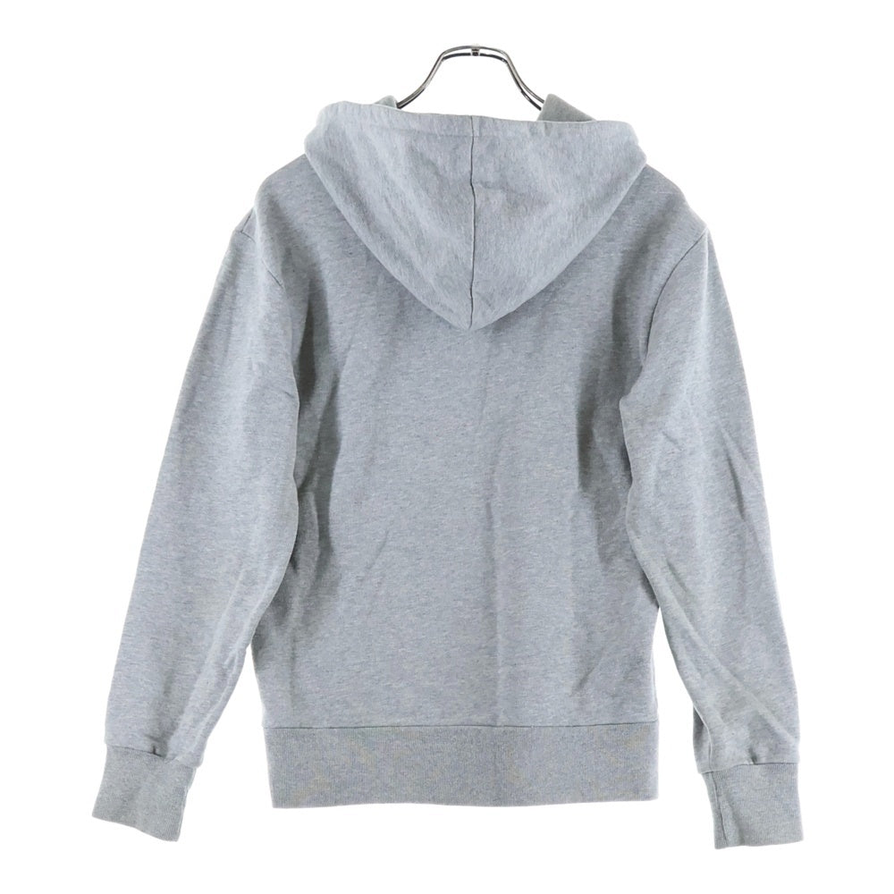 MAISON KITSUNE(メゾンキツネ) キツネパッチ ドローストリング ジップアップフーディ スウェットパーカー レディース グレー