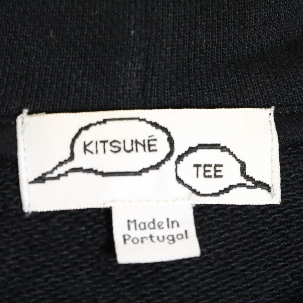 MAISON KITSUNE(メゾンキツネ) キツネパッチ ドローストリング ジップアップフーディ スウェットパーカー レディース ブラック