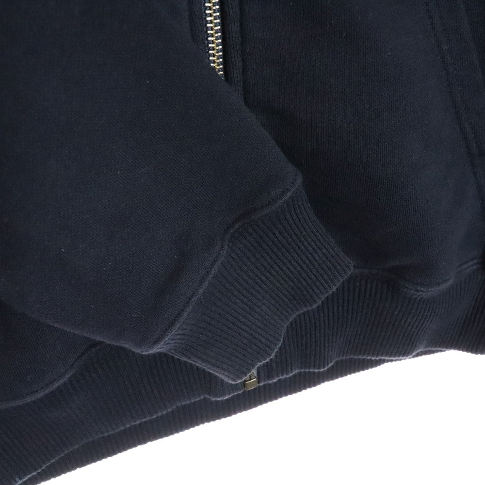 MAISON KITSUNE(メゾンキツネ) カレッジプリント ドローストリング ジップアップフーディ スウェットパーカー レディース ネイビー