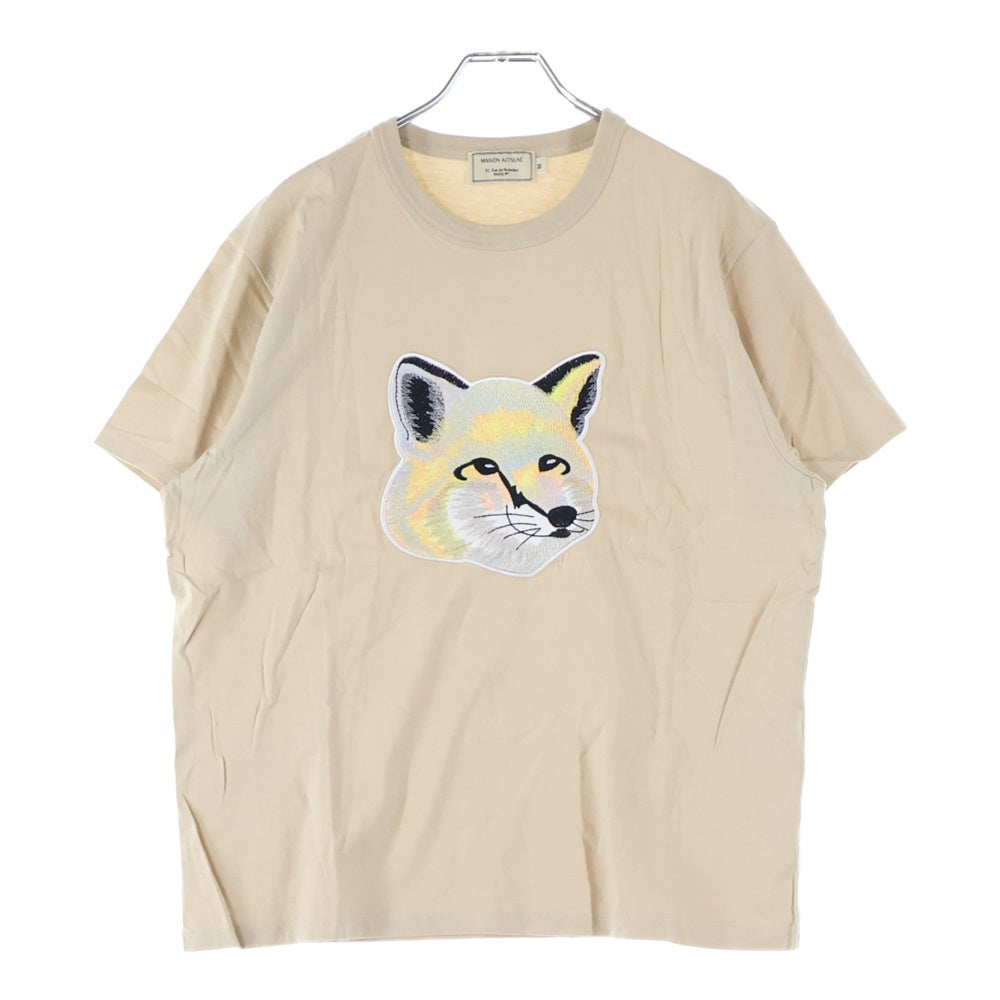 MAISON KITSUNE(メゾンキツネ) キツネフェイスパッチ 半袖Tシャツ カットソー レディース ベージュ