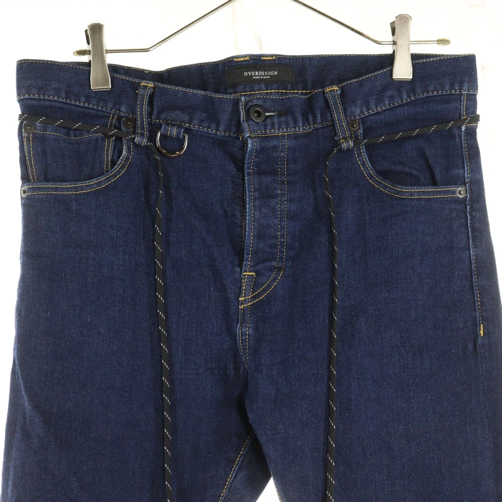 OVERDESIGN(オーバーデザイン) シューレース コットンストレッチ デニムパンツ インディゴ