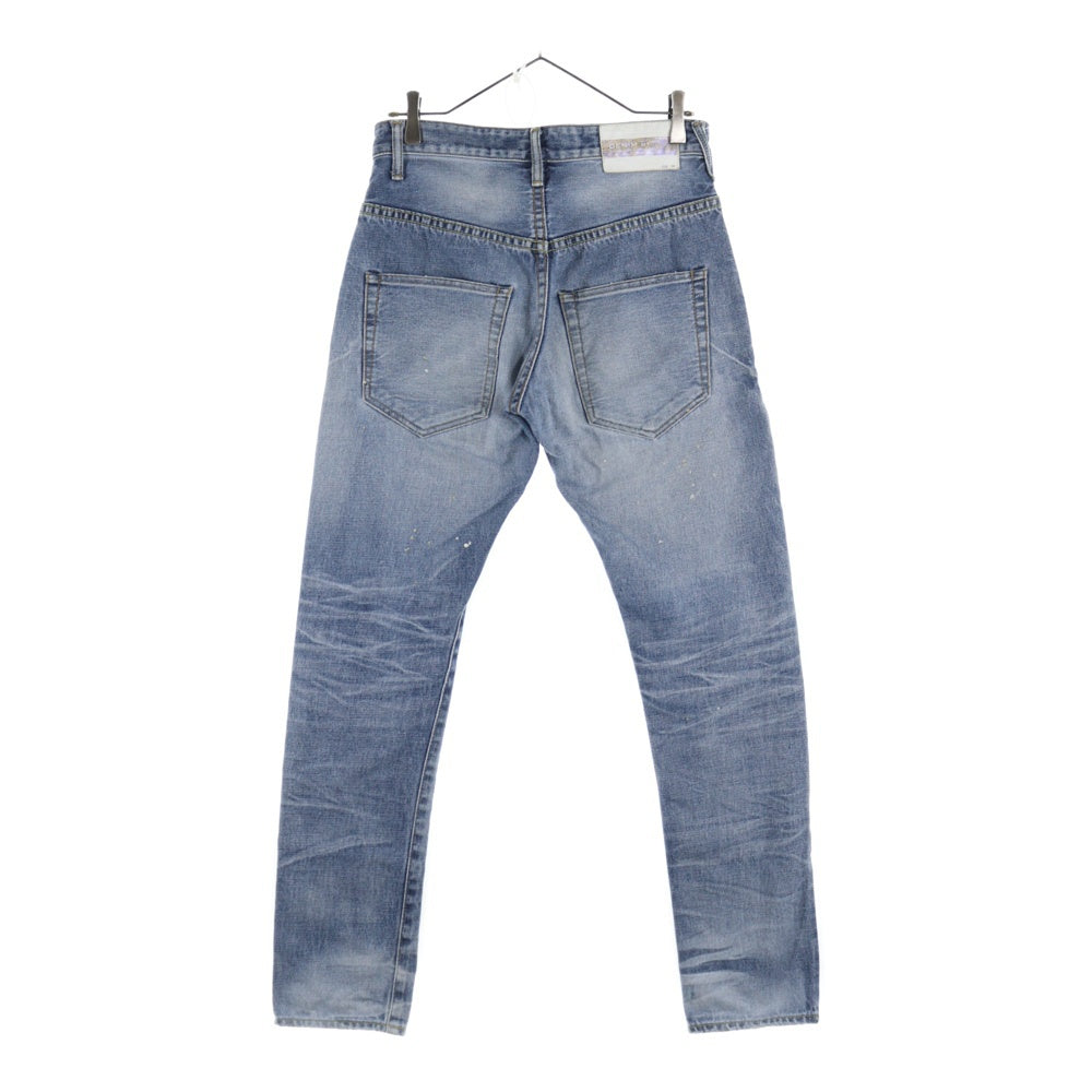DENIM BY VANQUISH & FRAGMENT(デニムバイヴァンキッシュアンドフラグメント) ハードウォッシュ スリム ロークロッチ ジップフライ デニムパンツ インディゴ VFP4006