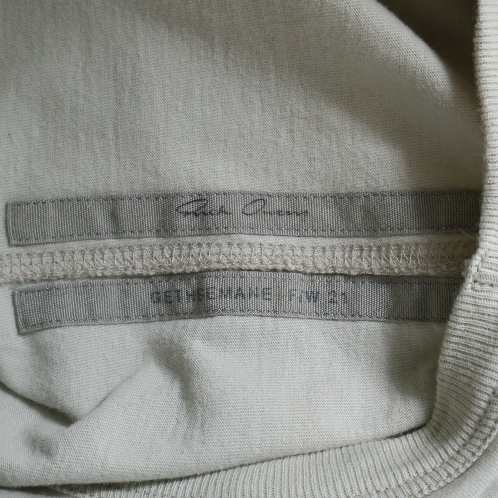 Rick Owens(リックオウエンス) 21AW LEVEL TEE レベル クルーネック 半袖Tシャツ カットソー ライトグレー RU02A5264-JA