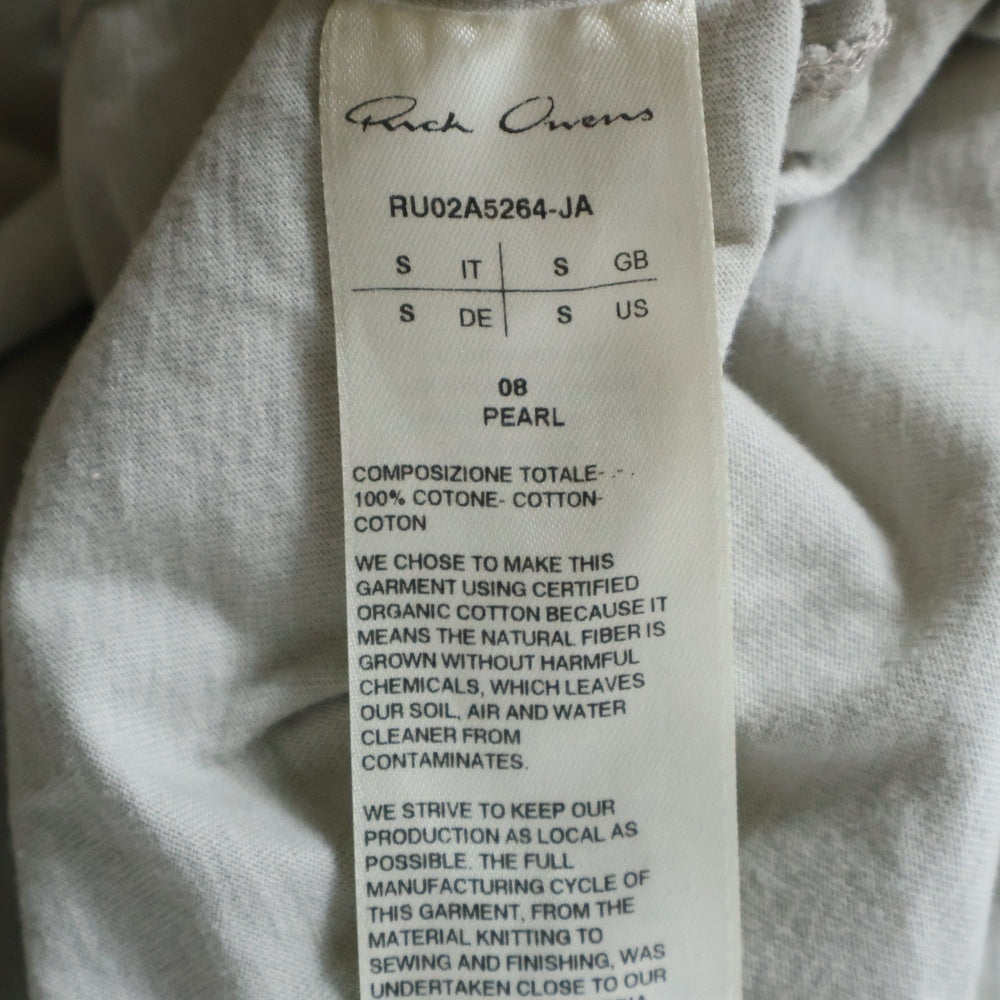 Rick Owens(リックオウエンス) 21AW LEVEL TEE レベル クルーネック 半袖Tシャツ カットソー ライトグレー RU02A5264-JA