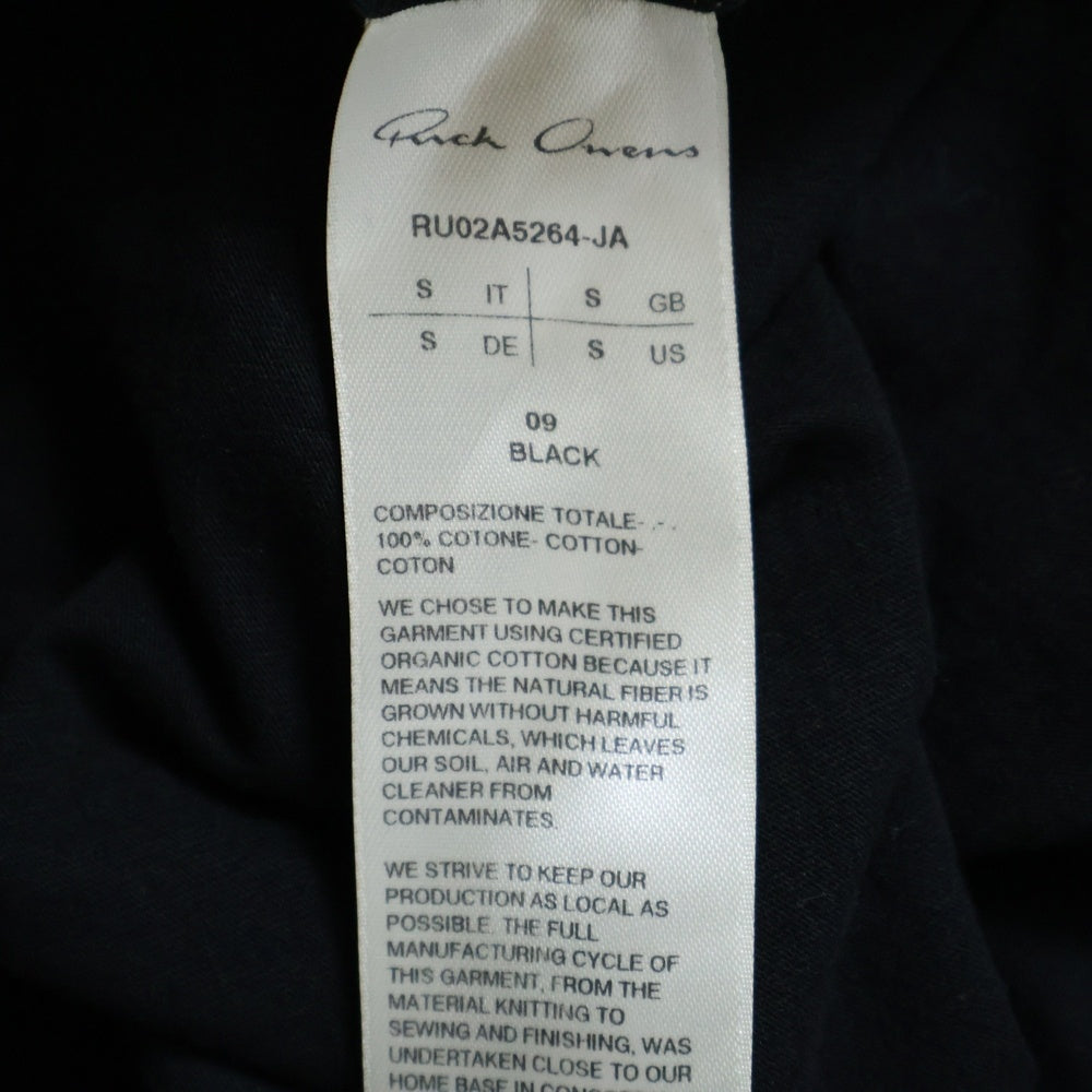 Rick Owens(リックオウエンス) 21AW LEVEL TEE レベル クルーネック 半袖Tシャツ カットソー ブラック RU02A5264-JA