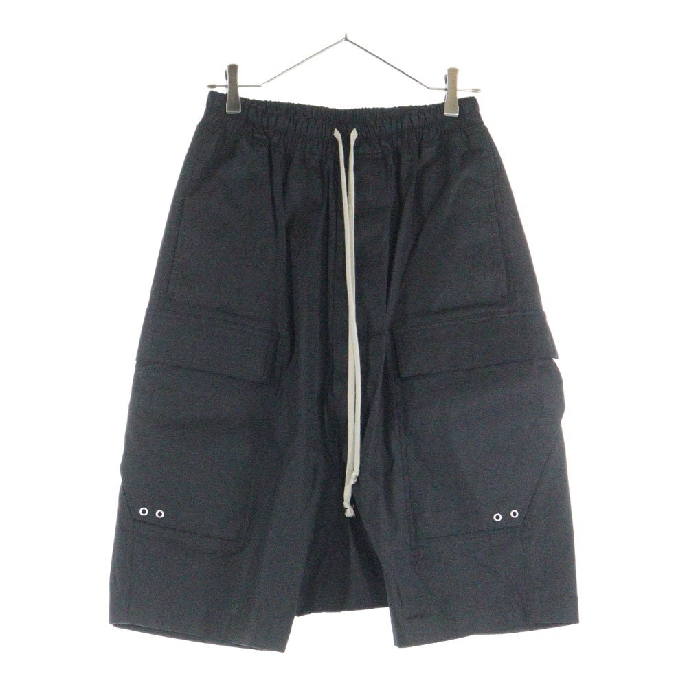 Rick Owens(リックオウエンス) 22SS CARGO PODS カーゴ ポッズ ドローコードショーツ ハーフパンツ ブラック RU01B1389-TE