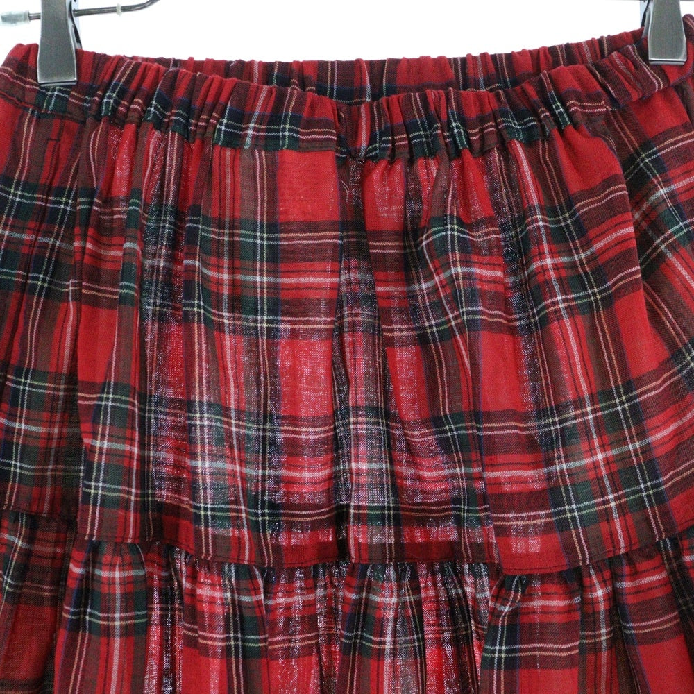 TAO COMME des GARCONS(タオコムデギャルソン) 23AW チェック柄 ロングスカート レディース レッド TL-S009 AD2023