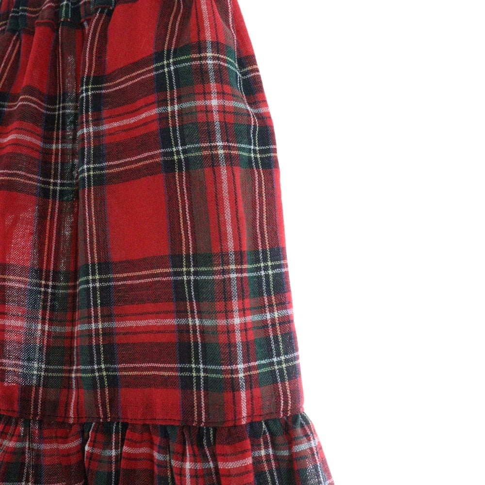 TAO COMME des GARCONS(タオコムデギャルソン) 23AW チェック柄 ロングスカート レディース レッド TL-S009 AD2023