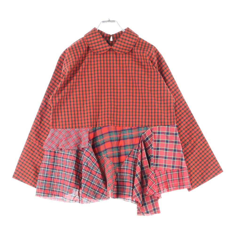 TAO COMME des GARCONS(タオコムデギャルソン) 23AW チェック柄 再構築 長袖シャツ レディース レッド TL-B002 AD2023