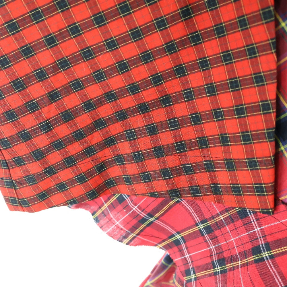 TAO COMME des GARCONS(タオコムデギャルソン) 23AW チェック柄 再構築 長袖シャツ レディース レッド TL-B002 AD2023