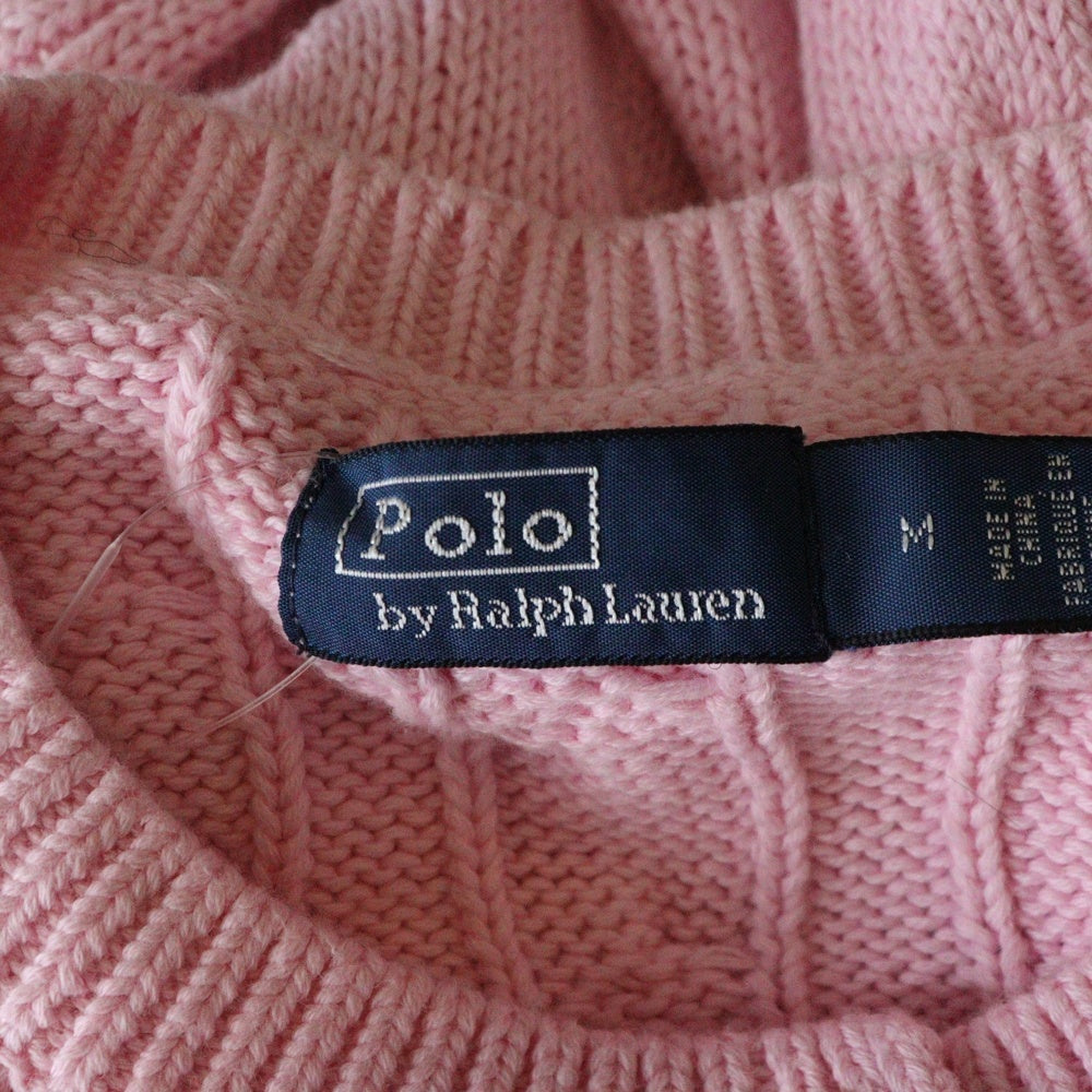 POLO RALPH LAUREN(ポロラルフローレン) ロゴ刺繍 エンゲージ ニットカーディガン ピンク