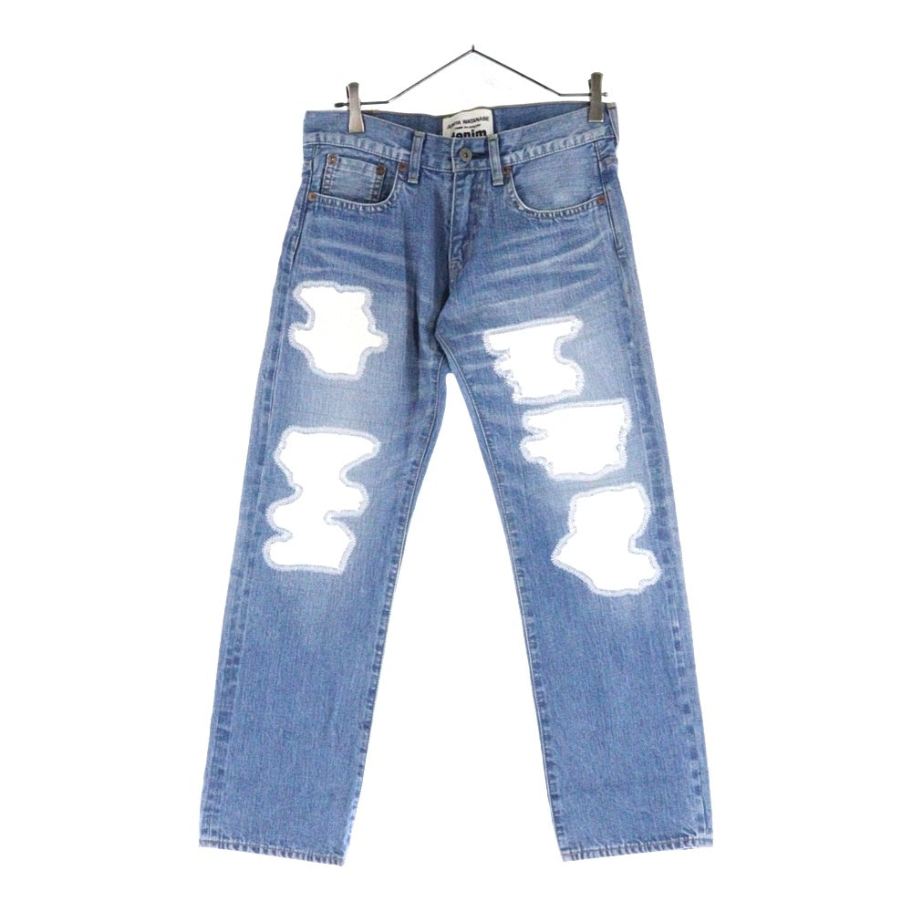 JUNYA WATANABE COMME des GARCONS(ジュンヤワタナベ コムデギャルソン) 19SS リペア加工 ストレートデニムパンツ ジーンズ インディゴ XC-P005 AD2018