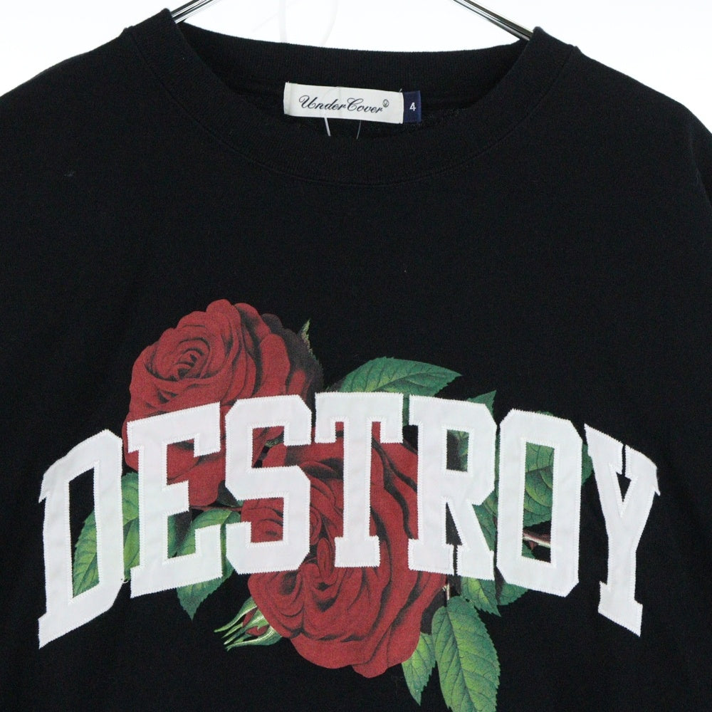 UNDERCOVER(アンダーカバー) 23AW DESTROY Patch Flower Tee デストロイパッチ フラワープリント 半袖Tシャツ ブラック UC2C3802