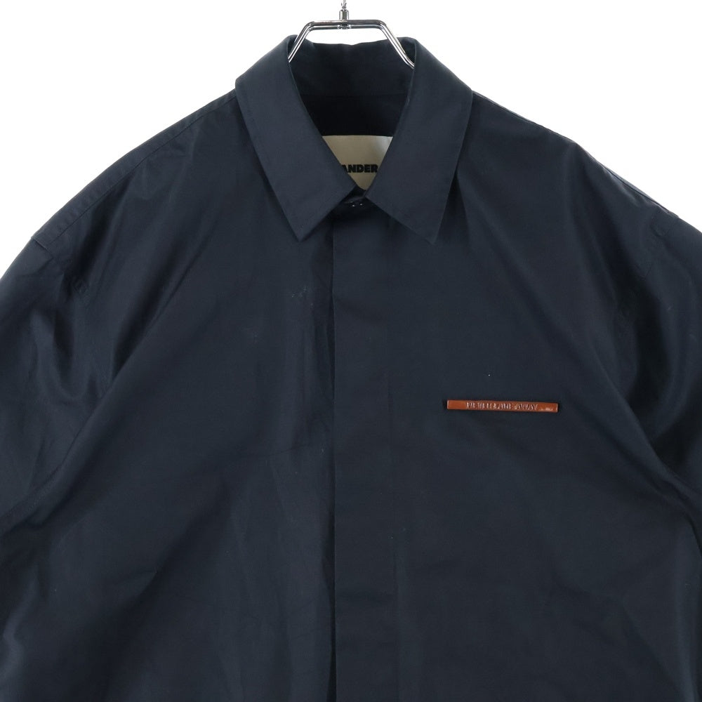 JIL SANDER(ジルサンダー) 21SS メタルピンポプリン 半袖シャツ ブラック JSMS740626MS24420011