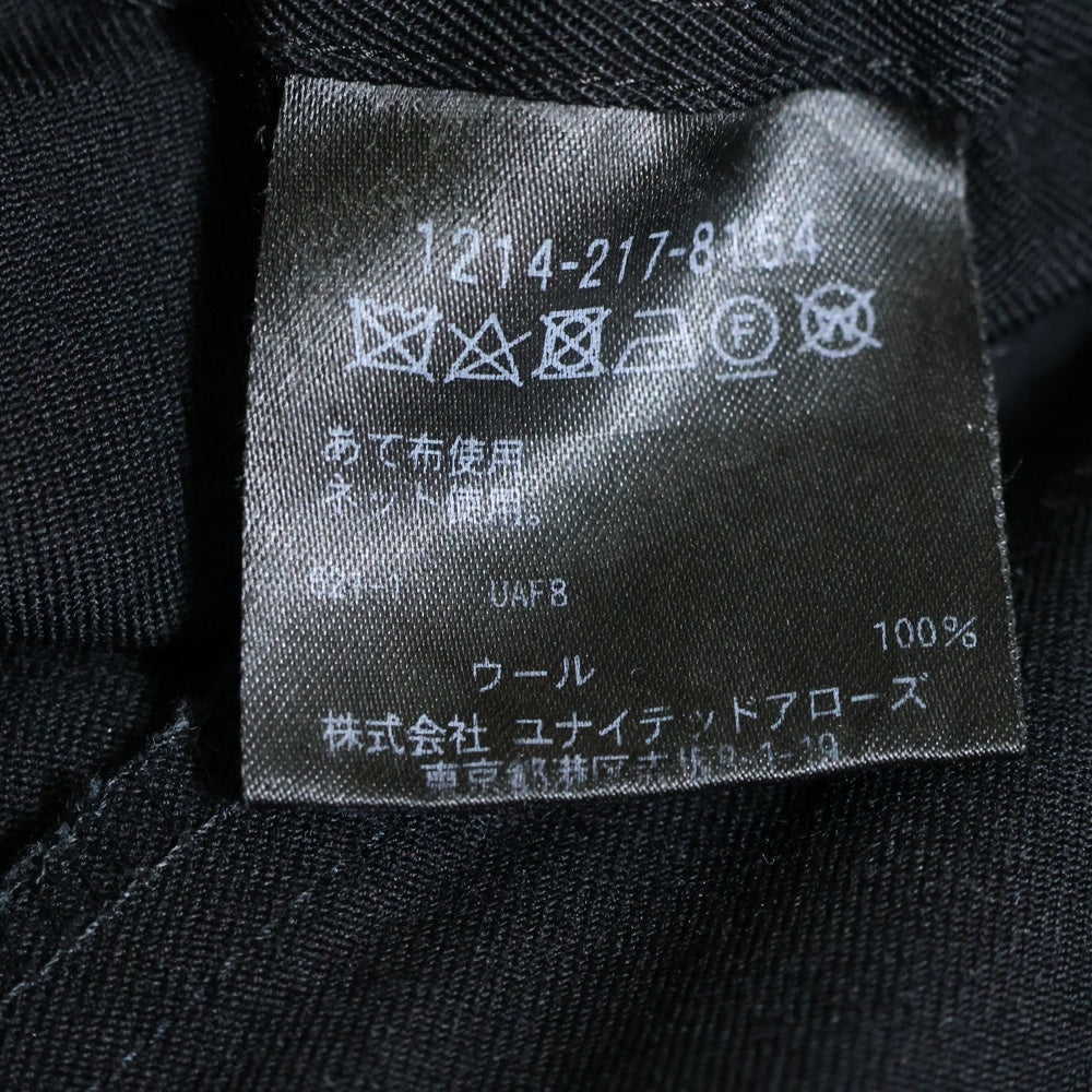 H BEAUTY&YOUTH(エイチ ビューティーアンドユース) ウール ストライプ テーパードパンツ ブラック 1214-217-8154