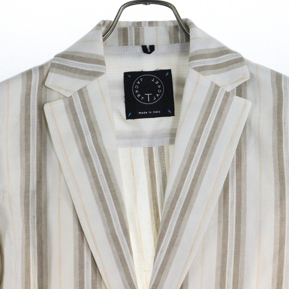 NO BRAND(ノーブランド) T-JACKET 2B ノッチドラペル コットンジャケット ベージュ