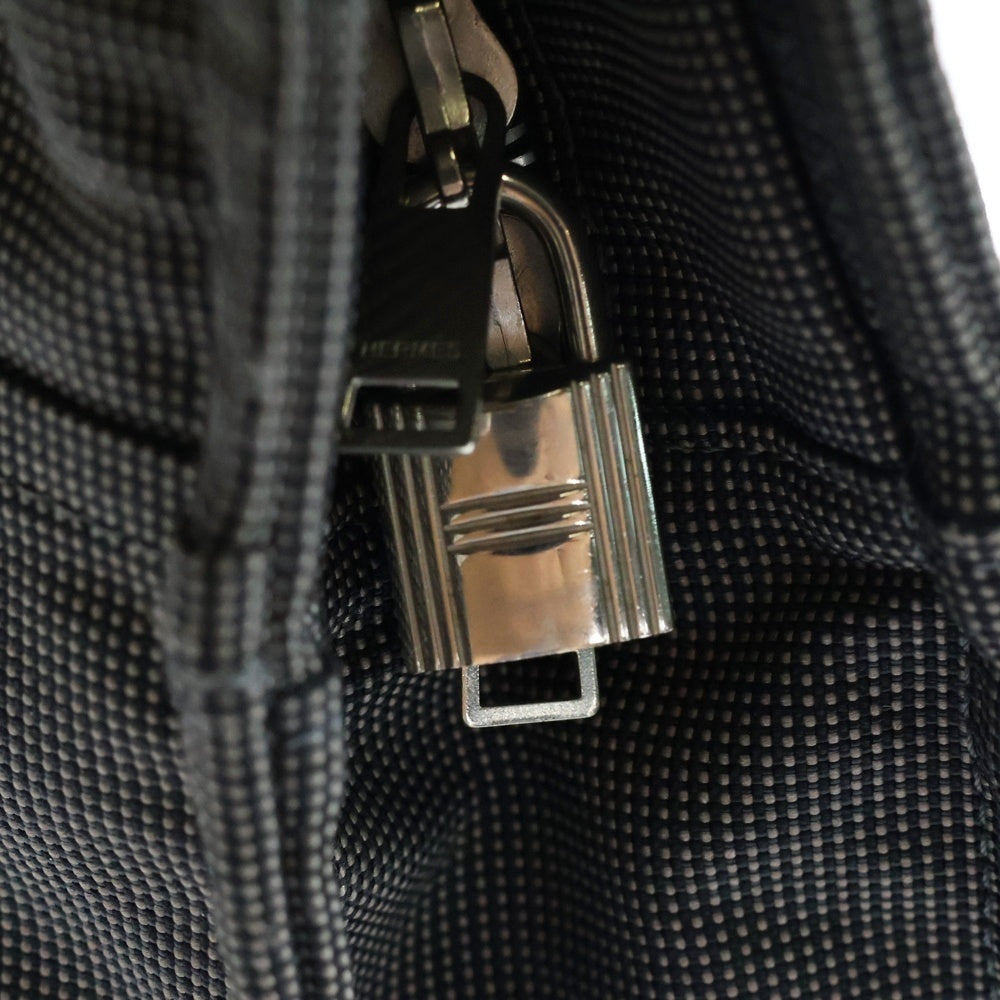 HERMES(エルメス) Herline Tote MM エールライン MM キャンバス スナップボタン トートバッグ ハンドバック グレー