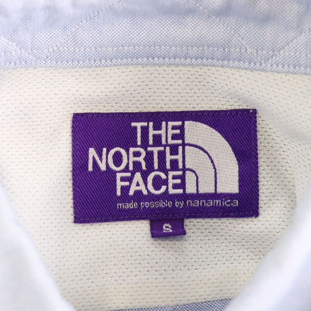 THE NORTH FACE(ザノースフェイス) サイドポケット ロゴ刺繍 オックスフォードボタンダウン 長袖シャツ ブルー NT3300N