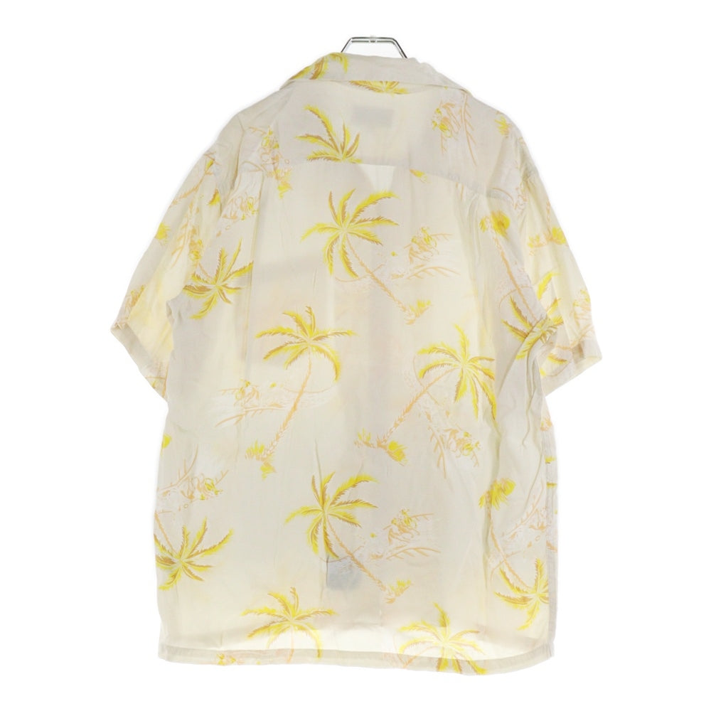 MAISON KITSUNE(メゾンキツネ) KMH30500 総柄 レーヨン 半袖オープンカラーシャツ アイボリー