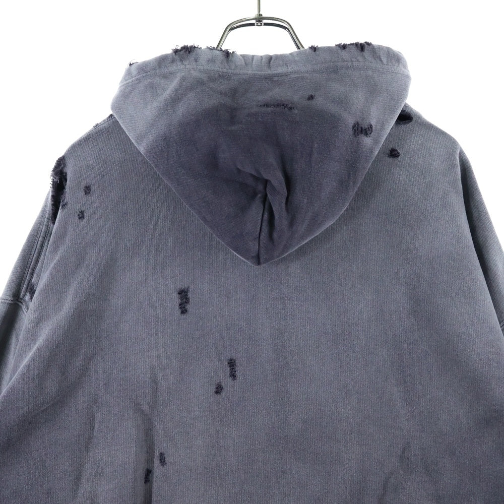 MAISON MIHARAYASUHIRO(メゾンミハラヤスヒロ) 24AW Sun Faded Parka サンフェードパーカー ダメージ加工 ジップアップスウェットフーディ グレー A13PK541