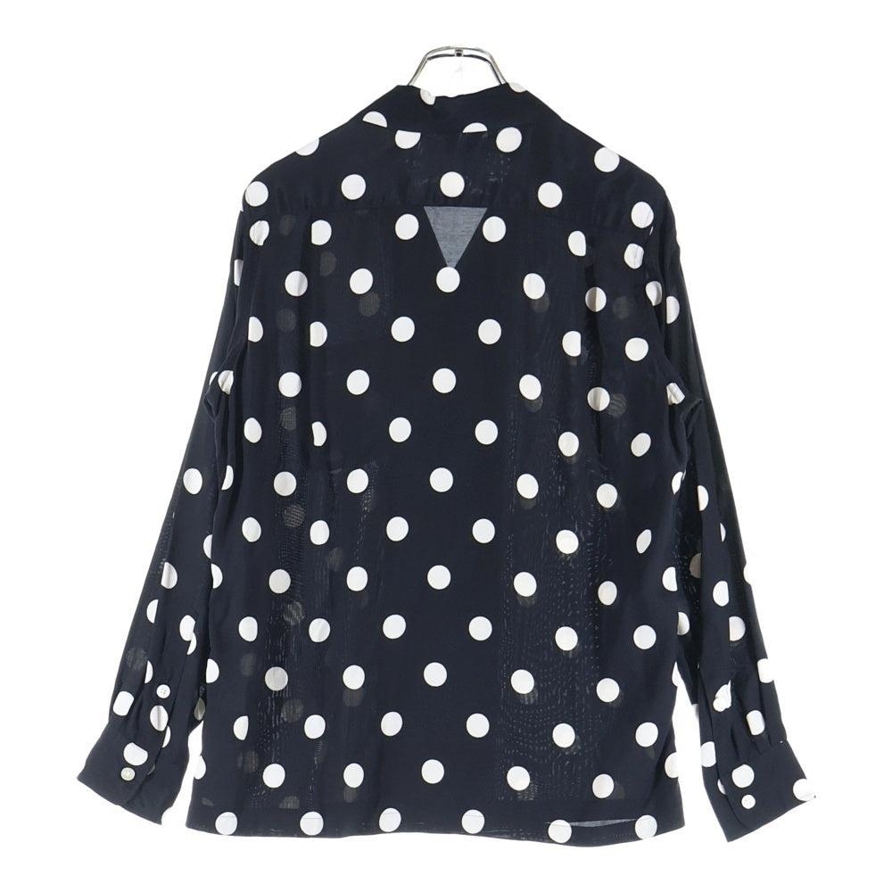 WACKO MARIA(ワコマリア) DOTS HAWAIIAN SHIRT L/S ドット柄 総柄 ハワイアン オープンカラー 長袖シャツ ブラック/ホワイト