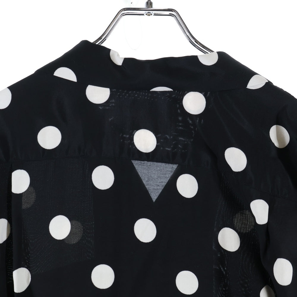 WACKO MARIA(ワコマリア) DOTS HAWAIIAN SHIRT L/S ドット柄 総柄 ハワイアン オープンカラー 長袖シャツ ブラック/ホワイト