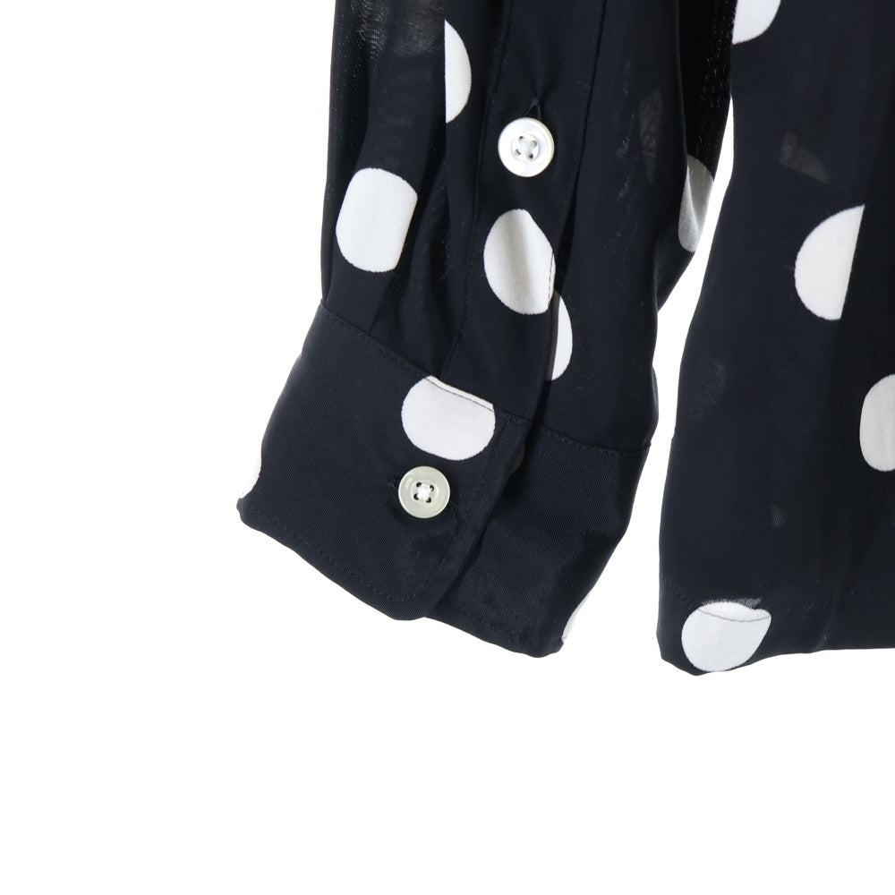 WACKO MARIA(ワコマリア) DOTS HAWAIIAN SHIRT L/S ドット柄 総柄 ハワイアン オープンカラー 長袖シャツ ブラック/ホワイト