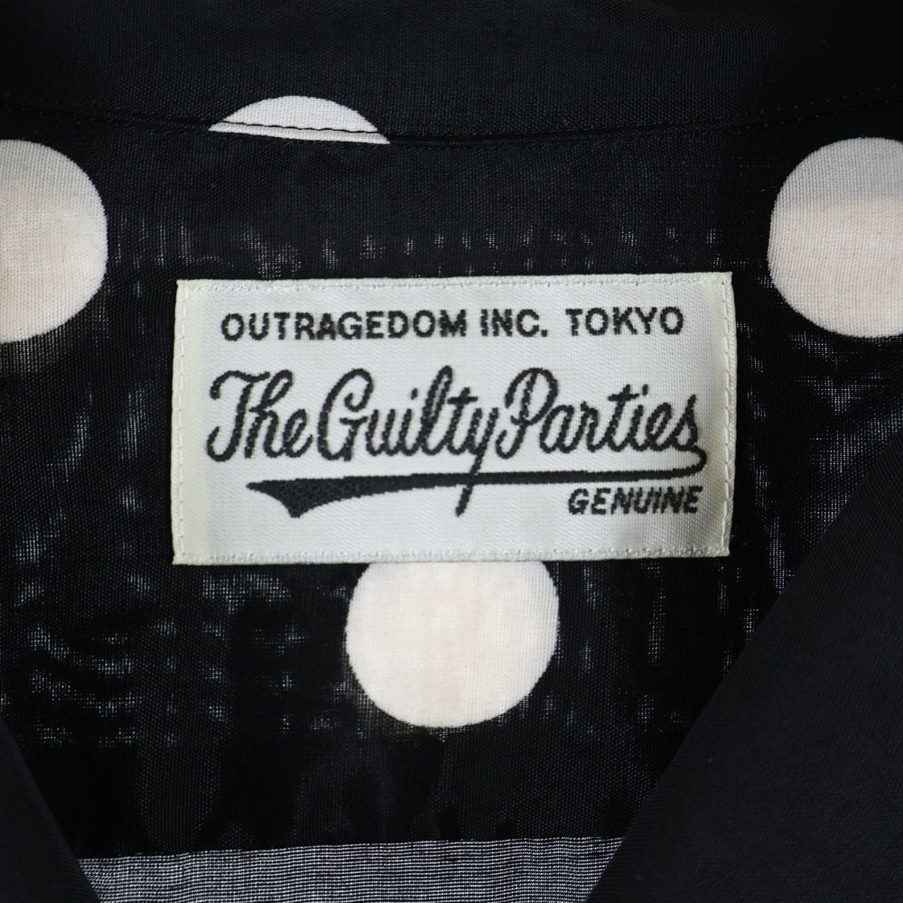 WACKO MARIA(ワコマリア) DOTS HAWAIIAN SHIRT L/S ドット柄 総柄 ハワイアン オープンカラー 長袖シャツ ブラック/ホワイト